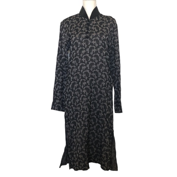 MANYAVAR Kurta Men's Size Medium Black Gray Multicolor Floral Printed - Picture 12 of 12